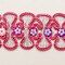 1 1/4" x 10 Yards Fuchsia/Silver Braided Floral Sequin Trim Pack of 5